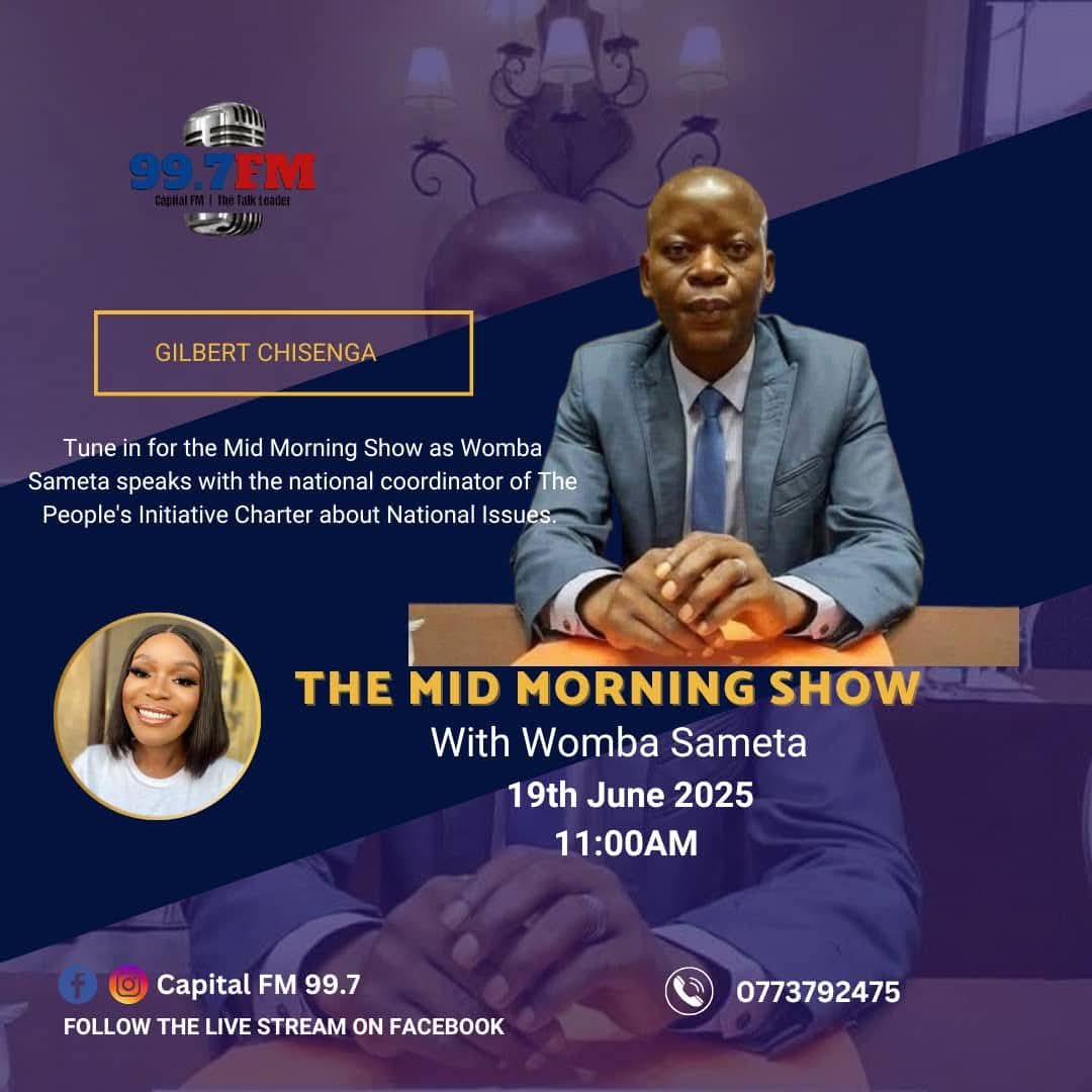 PIC Zambia Gilbert Chisenga featured on Capital FM 99.7 Mid Morning Show