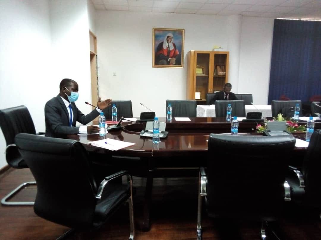 PIC Zambia representative presenting at a parliamentary committee meeting
