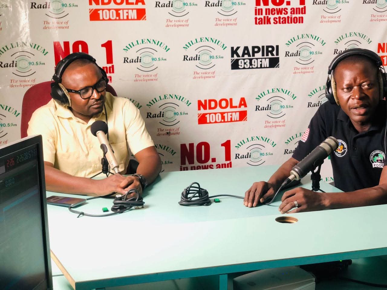 PIC Zambia representative speaking at Millennium Radio Ndola 100.1FM on electoral issues